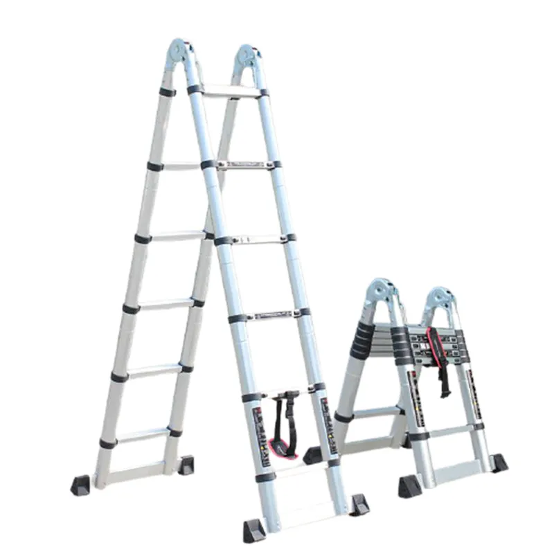 10.5 FT Multi-Position Aluminum Ladder A-Frame/ Straight Multi-purpose Ladder For Home/Garden Work Telescoping Extension Ladder For Outdoor Indoor Use