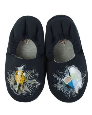 Adventure Time Jake & Finn Boy's Slippers - Black