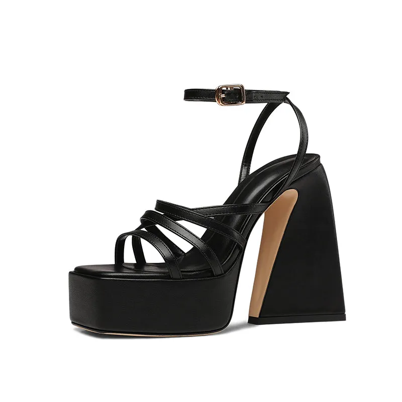 Amozae-Dior Platform Chunky Heel Strappy Sandals