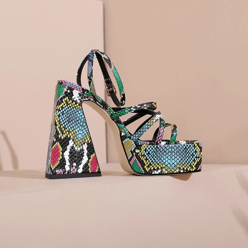 Amozae-Dior Platform Chunky Heel Strappy Sandals