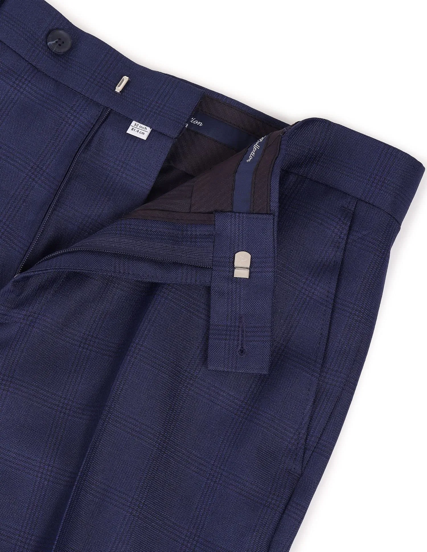 Arrow Dark Blue Checkered Formal Trouser (ARADOTR2722_30)