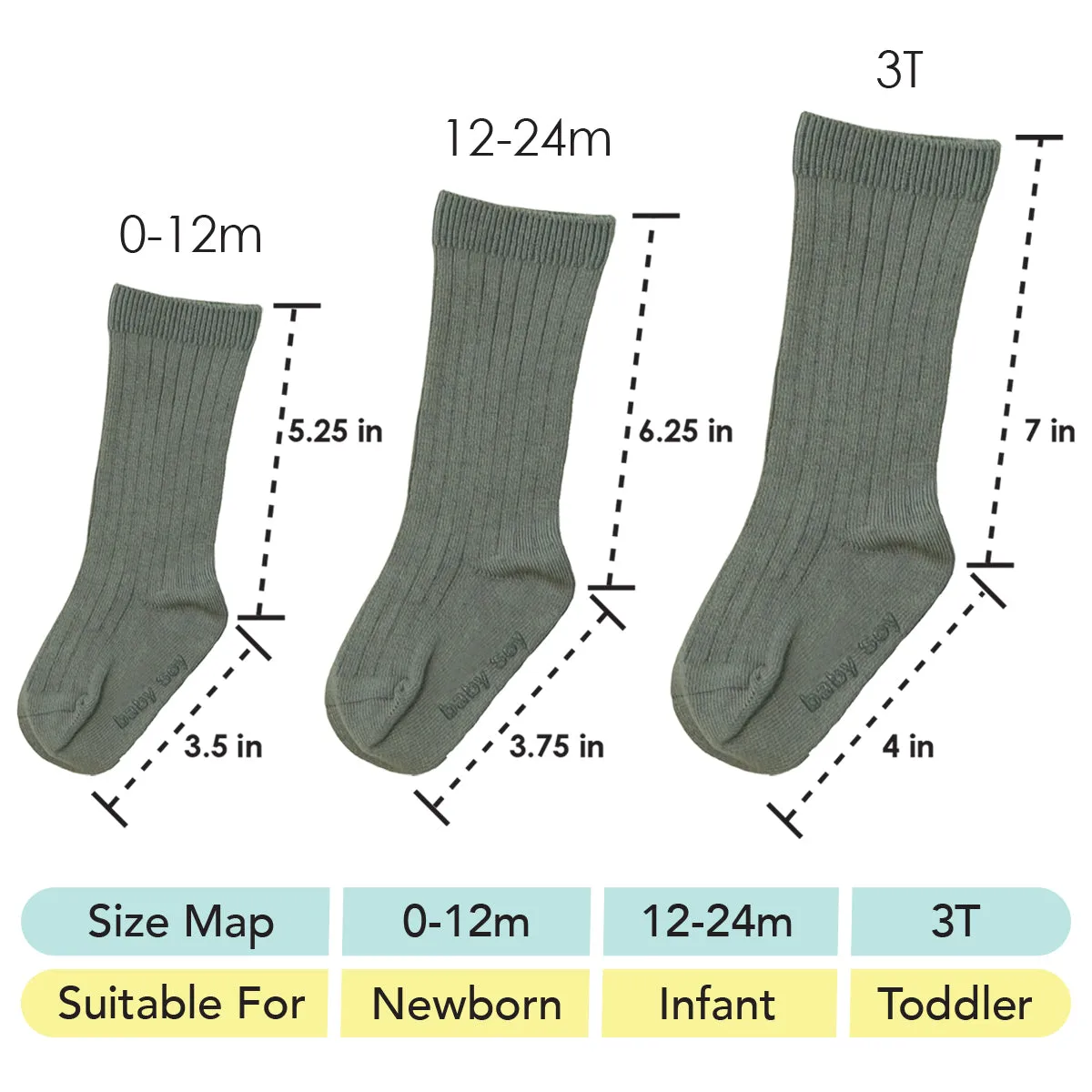 Baby Solid Colored Non-Slip Knee High Socks