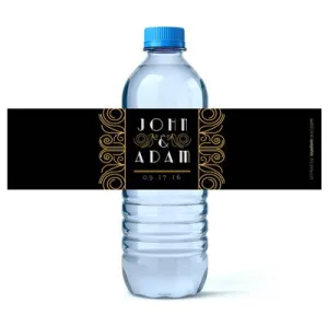 Black Gold Water Bottle Labels