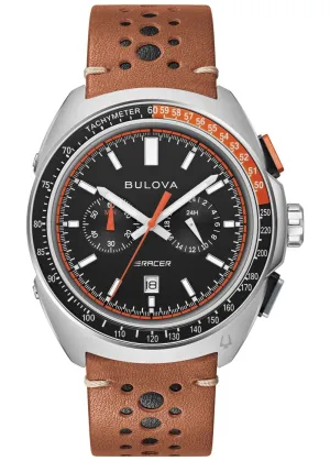 BULOVA GENTS CLASSIC RACER CHRONOGRAPH TAN LEATHER BAND 98B427