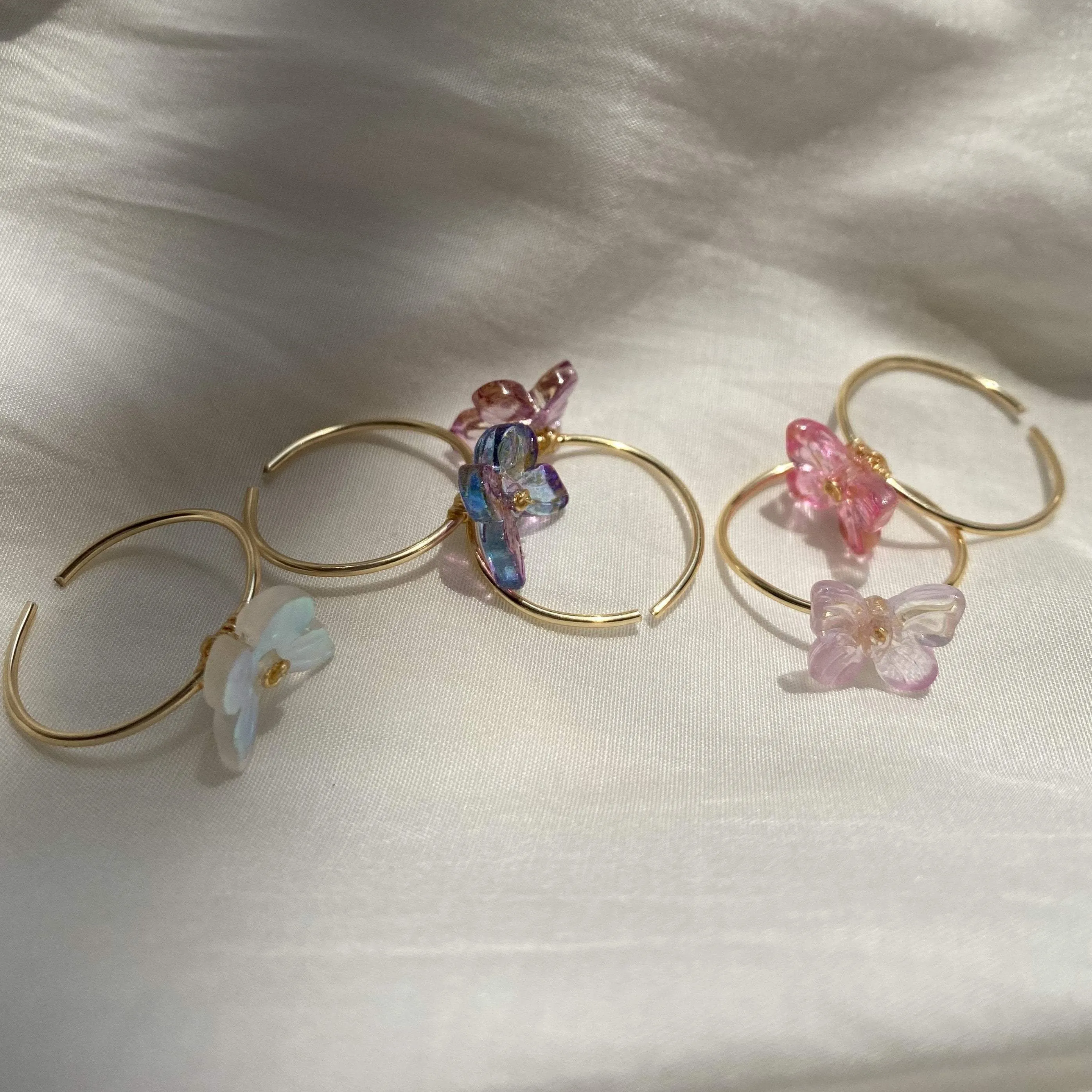 Butterfly Fairy Girl Soft Aesthetic Glass Ring