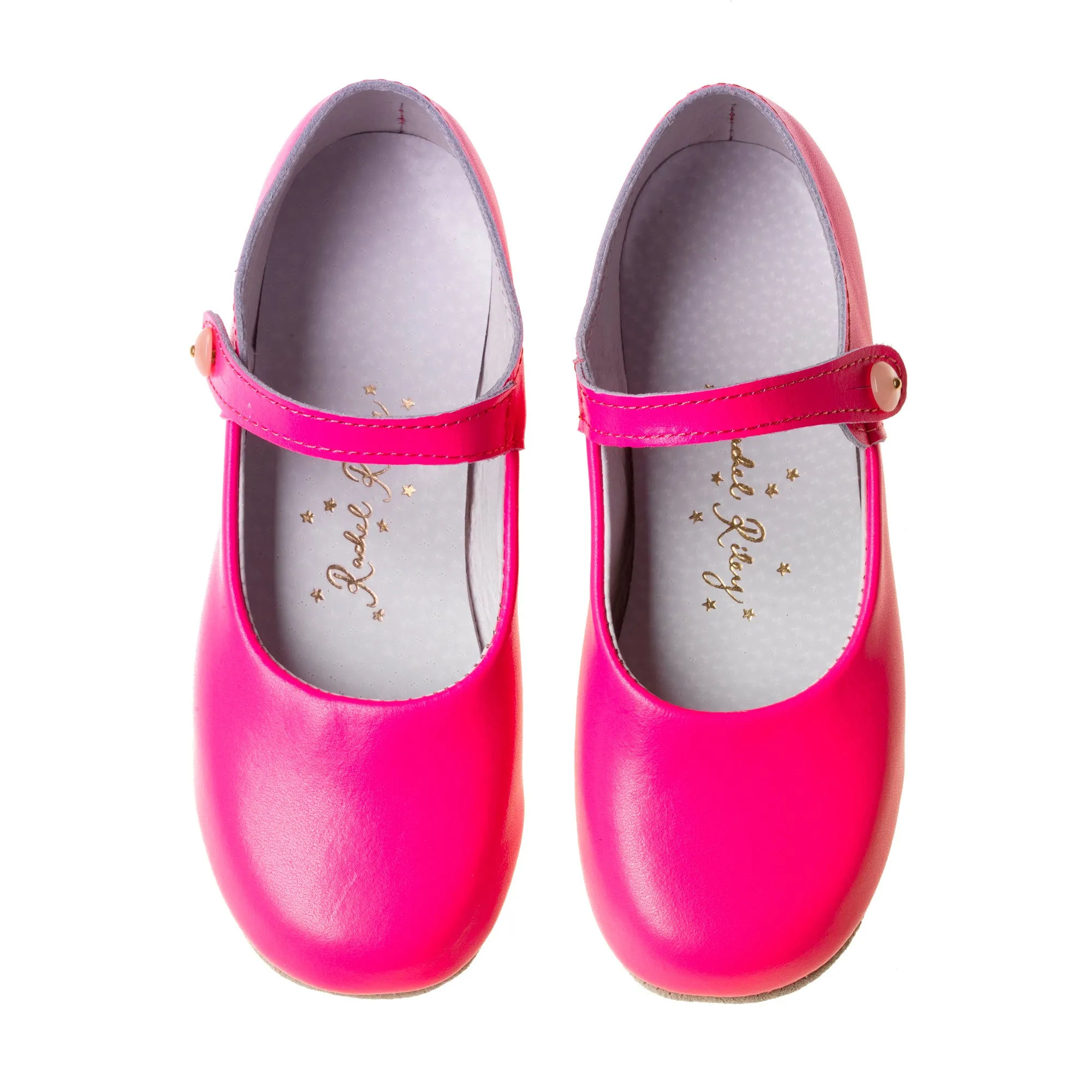 Button Strap Slippers, Fuschia Neon