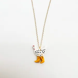 Chicken in Rainboots Necklace