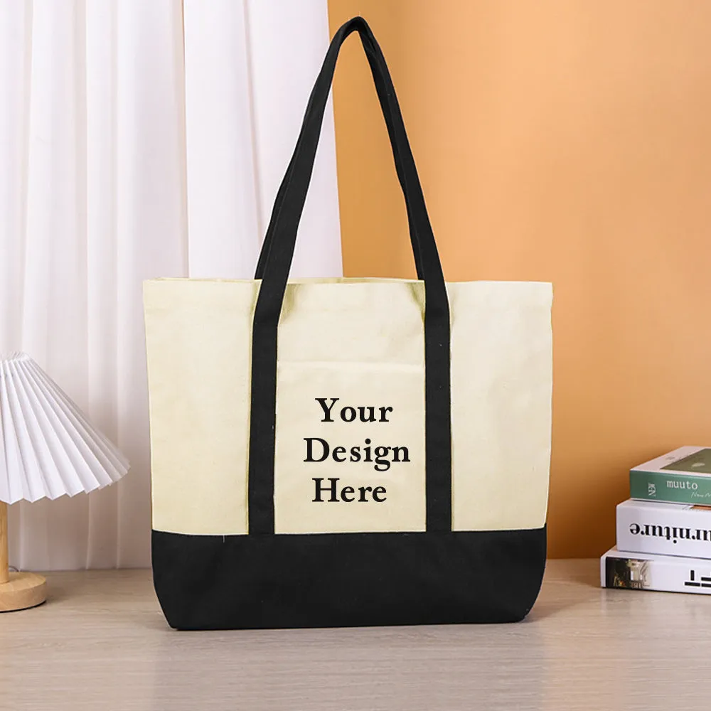 Custom Logo Canvas Tote Bag Personalized Beach Bag Gift for Women