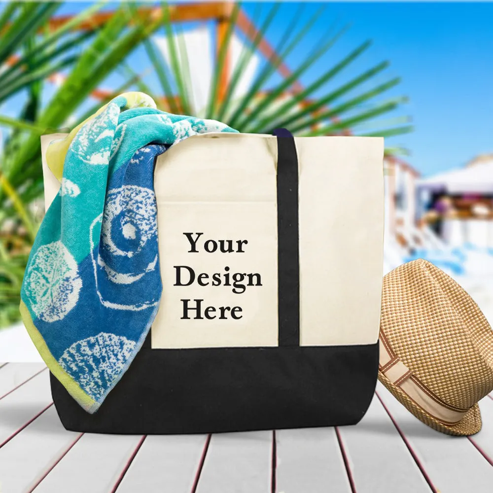 Custom Logo Canvas Tote Bag Personalized Beach Bag Gift for Women