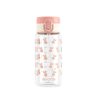 Evorie Tritan Kids Straw Water Bottle 380mL, Sweet Pink NEW