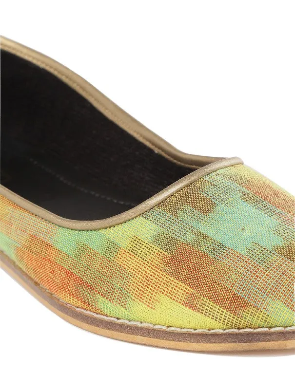 Fluorescent Multi Colored Ikat Design Handcrafted Ballerinas