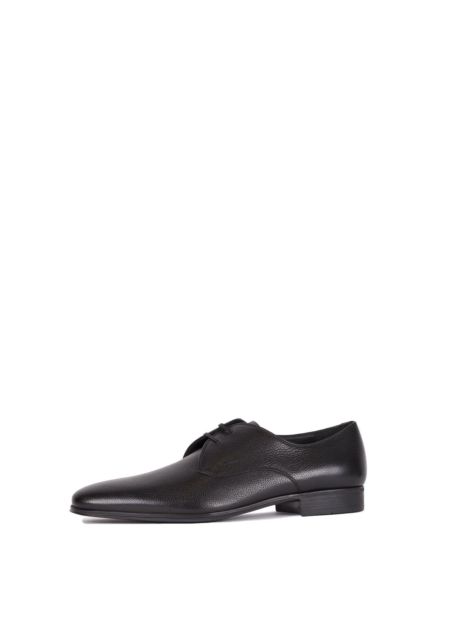 Fortunato Pebbled Leather Oxfords - Black