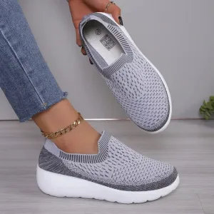 Hnzxzm Knitting Women Sneakers Mesh Sport Loafers Shoes FlatsCasual WalkingShoes New Summer 2024 Cozy Running TravelZapatillas Mujer