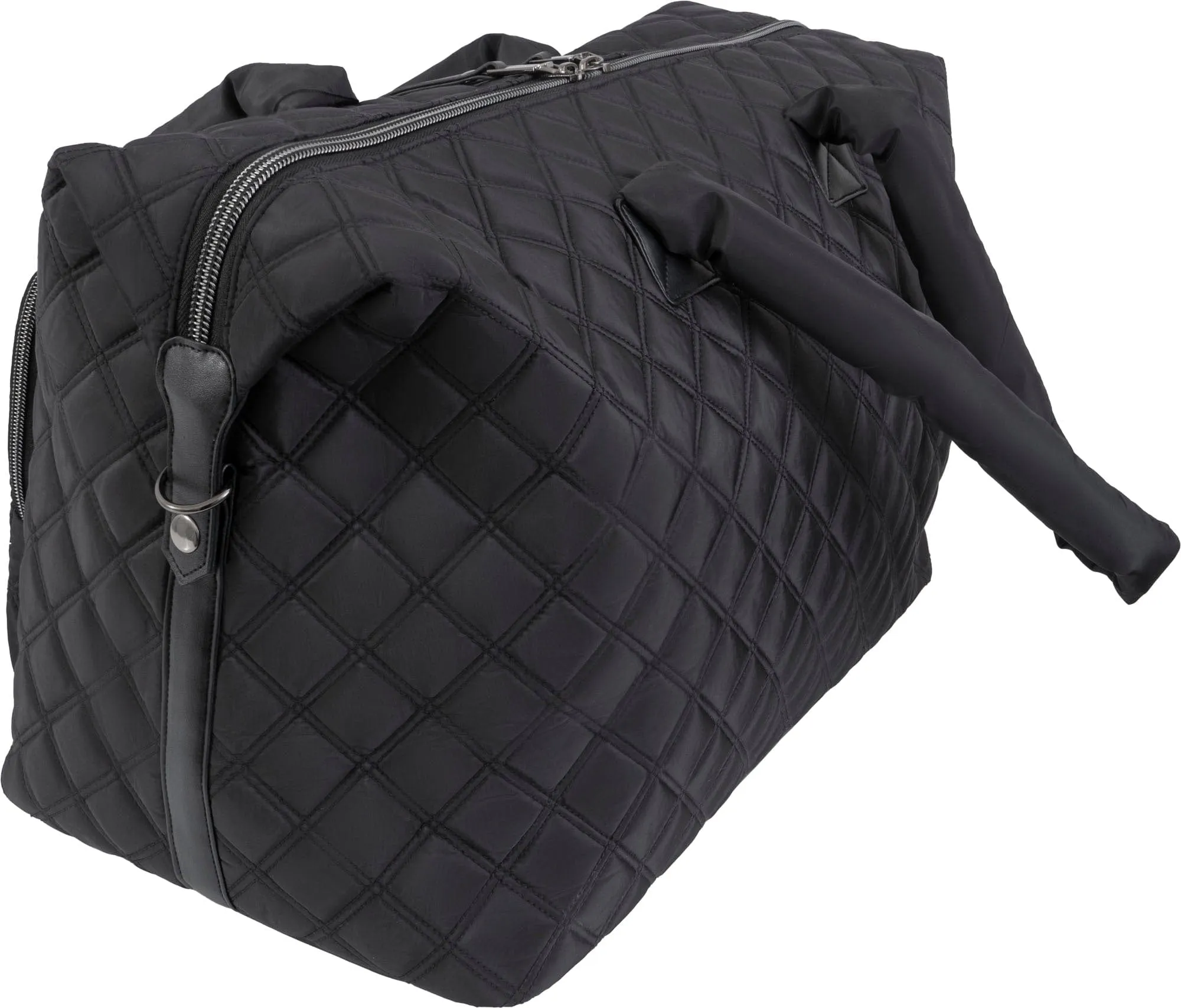 Joan & David 22 Inch Diamond Quilted 3 Pocket Nylon Duffel Bag