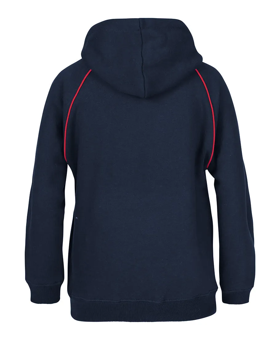 Kincumber High Pullover Hooded Top - Navy/Red