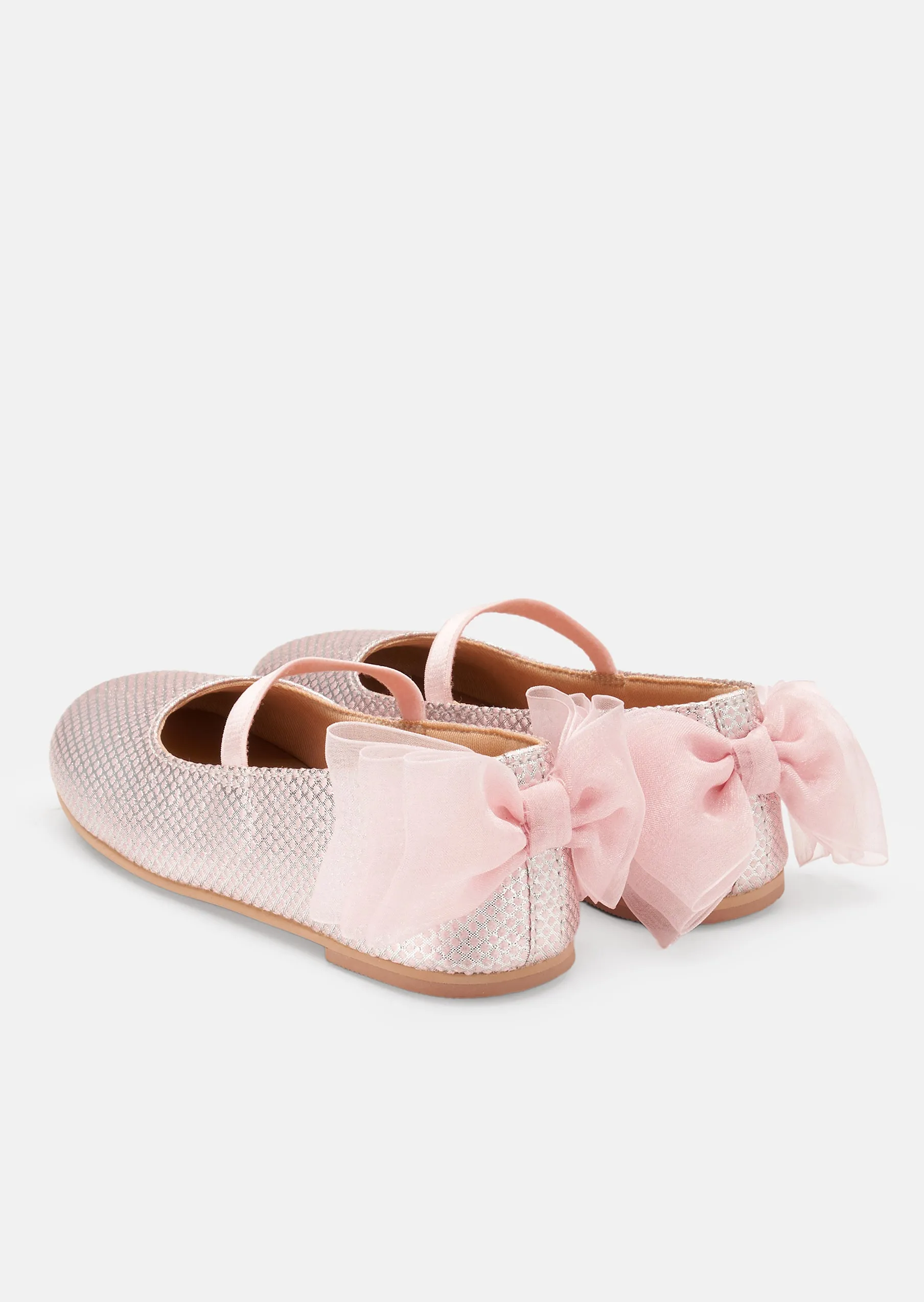 Mary Jane Pink Bow Shoes - Pink