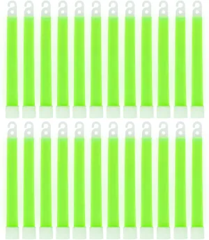 MediTac Green Glow Stick - Bright 6" Snap Sticks With 12 Hour Duration