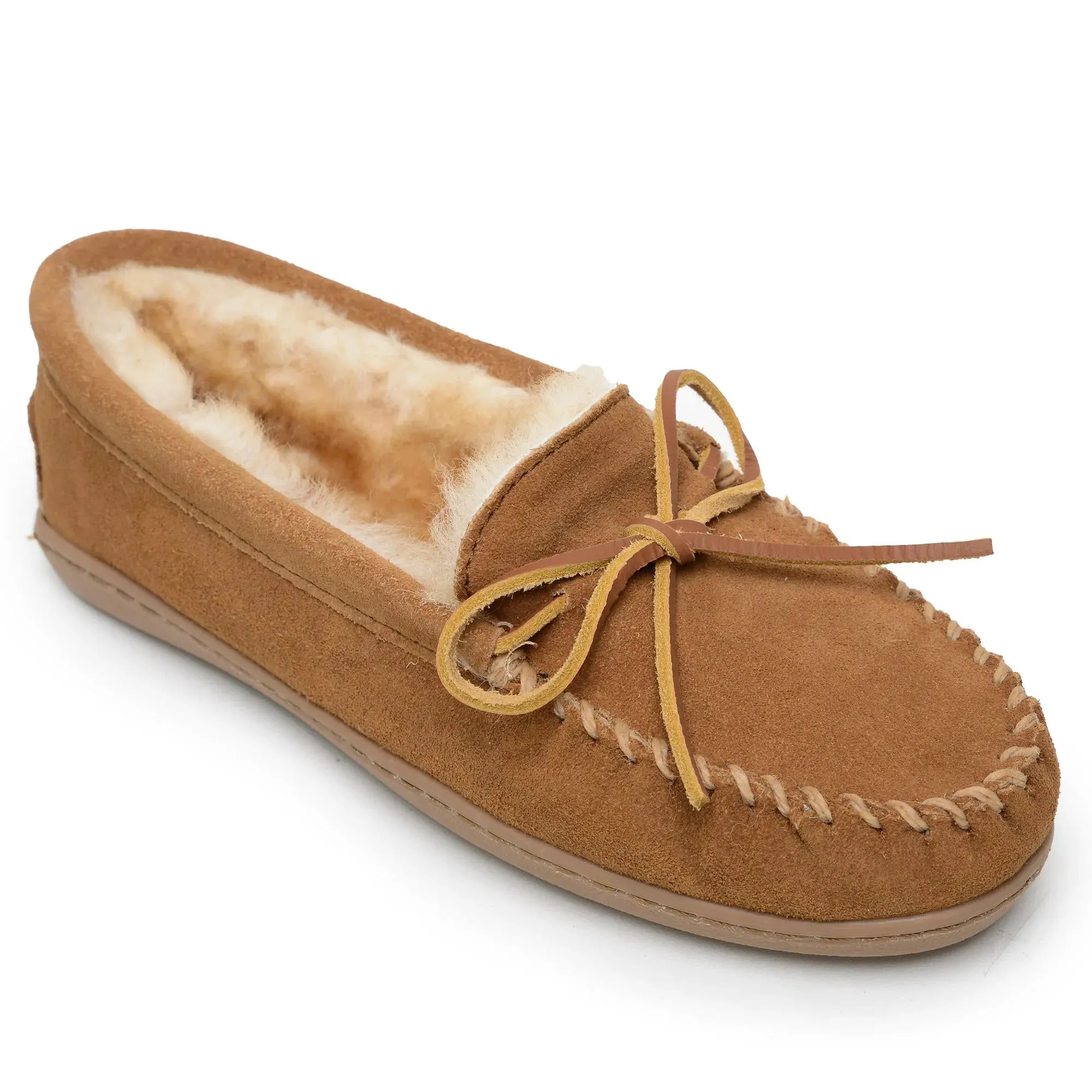 Minnetonka Sheepskin Hardsole Moc - Womens Slippers