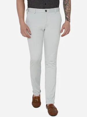 Sky Grey Solid Venice Fit Casual Trouser | JadeBlue