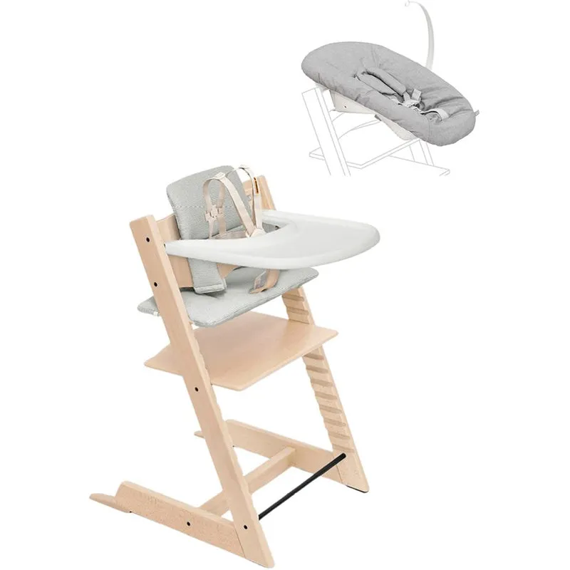 Stokke Tripp Trapp High Chair2 with Cushion, Newborn Set and Stokke Tray