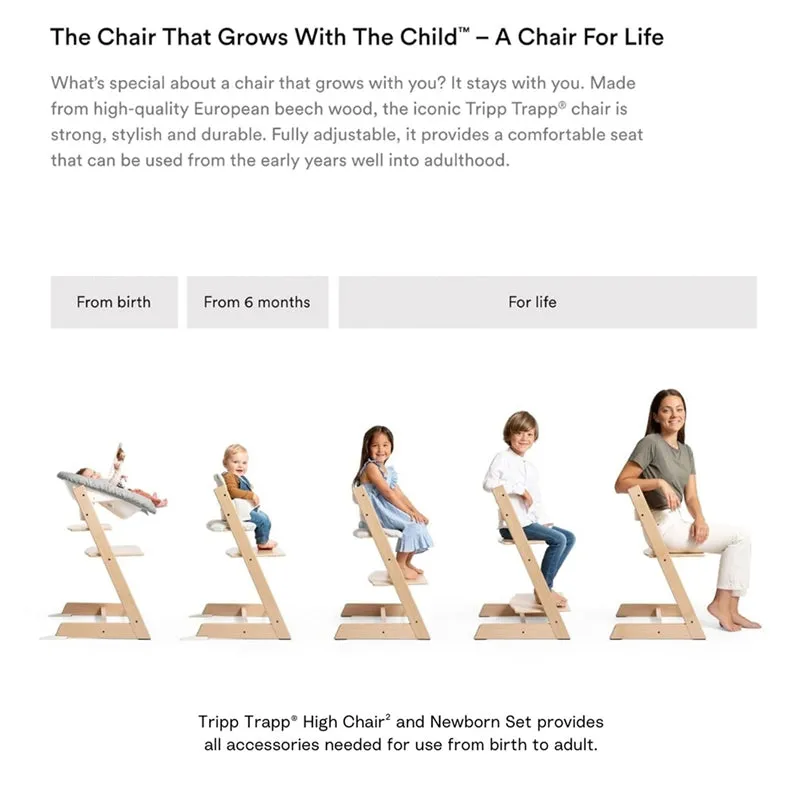 Stokke Tripp Trapp High Chair2 with Cushion, Newborn Set and Stokke Tray