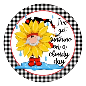 Sunshine Rainboots Flower Gnome Spring Sign, Spring Decor, Door Hanger, Wreath Sign